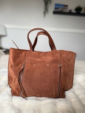 All Saints Suede Tote in Rust